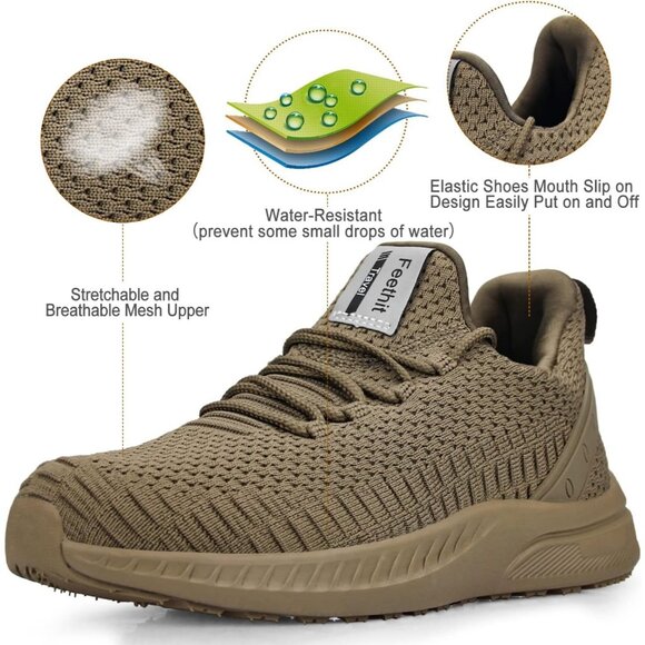 Brown Women's Tennis Running Shoes  Lightweight Walking Sneakers for Travel, Gym - Picture 2 of 6